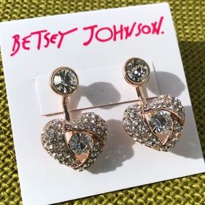 Betsey Johnson Heart Drop Earrings